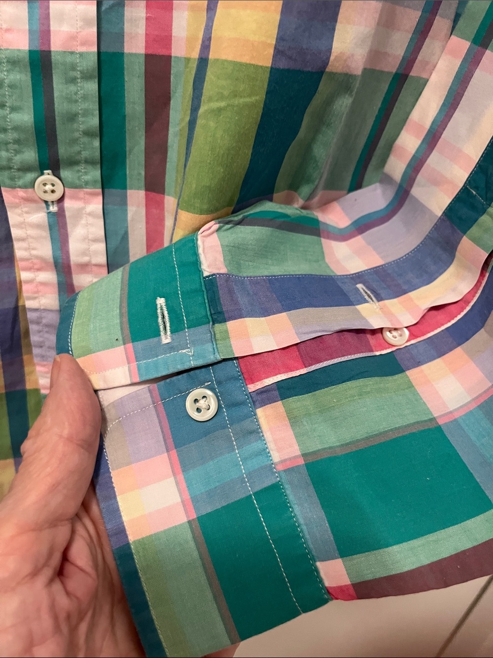 Ralph Lauren XL Multicolor Plaid Button Front Shirt Cotton Pony Logo - Picture 3 of 3